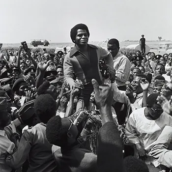 a crowd of black protestors